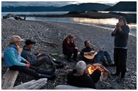 Beach Party on Remote Island, Gwaii Haanas